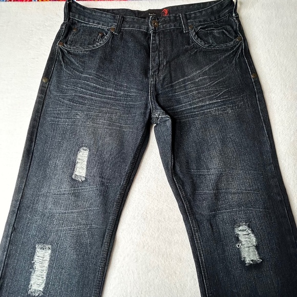 Agile Other - Agile Mens Straight-leg Straight Jeans Pants Gray Blue Size 34